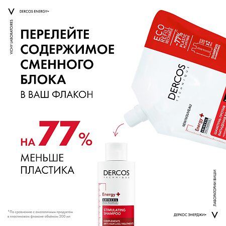 Vichy Dercos Energy+ Шампунь против выпадения волос Eco-Refill см/блок 500 мл 1 шт
