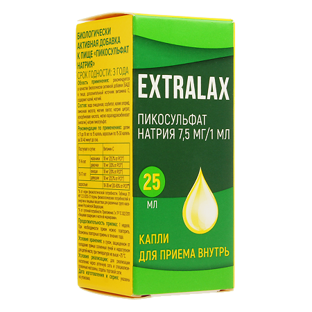 Экстралакс пикосульфат натрия для стимуляции работы кишечника 7,5 мг/мл фл 25 мл 1 шт