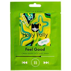 Купить Holly Polly Тканевая маска для лица на кремовой основе Feel Good с углем и экстрактом Бамбука детокс 22 г 1 шт цена
