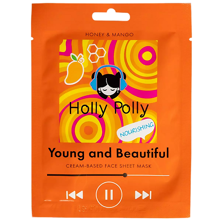 Изображение товара Тканевая маска для лица Holly Polly Young and Beautiful с медом и манго 22 г
