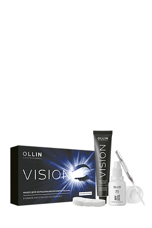 Ollin Prof Vision Набор для окрашивания бровей и ресниц Иссиня-черный 1 уп
