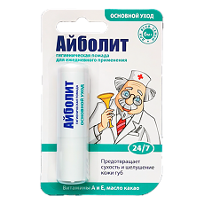 Купить Айболит Гигиеническая помада Основной уход 2,8 г 1 шт цена