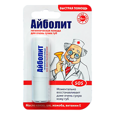 Купить Айболит Гигиеническая помада SOS-восстановление 2,8 г 1 шт цена