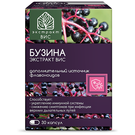 Бузина экстракт ВИС / Sambucus nigra Standardized extract VIS капсулы массой 0,45 г 30 шт