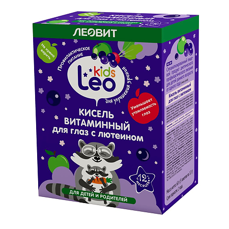 Леовит Leo Kids Кисель витаминный для глаз с лютеином для детей по 12 г пакеты 5 шт.