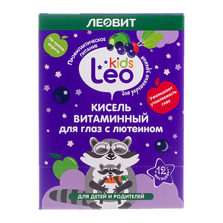 Леовит Leo Kids Кисель витаминный для глаз с лютеином для детей по 12 г пакеты 5 шт.