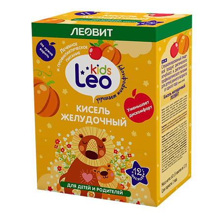 Изображение товара Кисель желудочный Leo Kids для детей натуральный 12 г пакет 5 шт