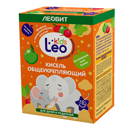Изображение товара Леовит Leo Kids Кисель общеукрепляющий для детей по 12 г пакеты 5 шт.
