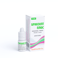 Изображение товара Бринзопт Плюс капли глазные 10 мг/мл+5 мг/мл фл 5 мл 1 шт