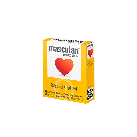 Изображение товара Презервативы Masculan Ribbed Dotted 3 шт с колечками и пупырышками
