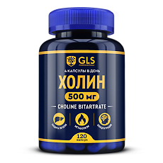 Купить Холин GLS капсулы по 400 мг 120 шт цена