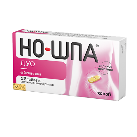 Но-шпа Дуо таблетки 40 мг+500 мг 12 шт