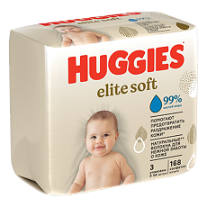 Купить Huggies Влажные салфетки Elite Soft 168 шт цена