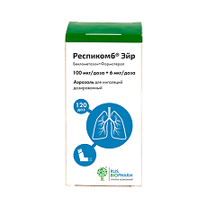 Купить Респикомб Эйр аэрозоль для ингаляций дозированный 100 мкг+6 мкг 120 доз 1 шт цена