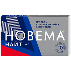 Купить Новема Найт таблетки покрыт.плен.об. 25 мг+220 мг мг 10 шт цена