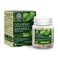 Купить Готу Кола (Центеллы азиатской) экстракт ВИС с витамином В3 / Gotu Kola (Centella asiatica) Standardized extrat капсулы массой 0,3 г 30 шт цена