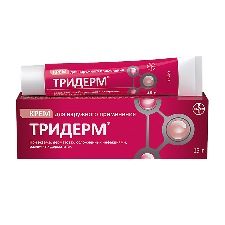 Изображение товара Тридерм крем для наружного применения 15 г противовоспалительный и антимикотический препарат