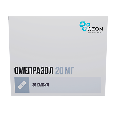 Омепразол капсулы кишечнорастворимые 20 мг 30 шт