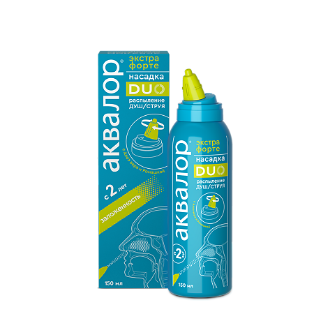 Аквалор Экстра Форте DUO с Алое вера и Ромашкой средство д/орошения и промывания полости носа 150 мл 1 шт