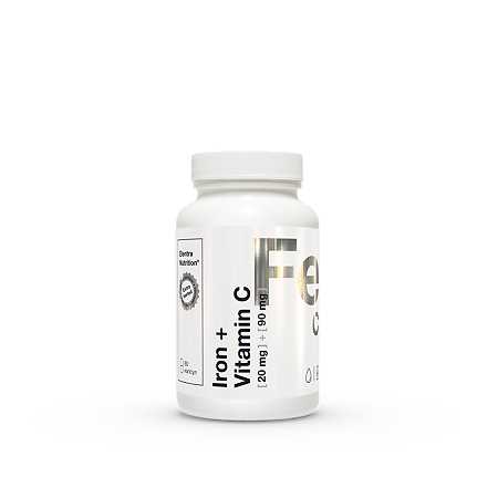 Elentra Nutrition Железо+Витамин С капсулы 20 мг+90 мг массой 450 мг 60 шт.