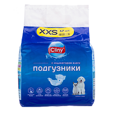 Купить Cliny Подгузники для собак и кошек 1-2,5 кг р XХS (ВЕТ) 12 шт цена