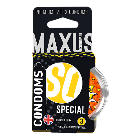 Презервативы MAXUS Special AIR точечно-ребристые 3 шт