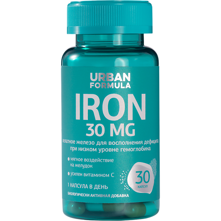 Urban Formula Iron Айрон 30 мг капсулы массой 390 мг 30 шт