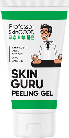 Professor SkinGOOD Пилинг-скатка для лица с AHA-кислотами Skin Guru Peeling Gel отшелушивание и обновление кожи,устранение токсинов и загрязнений 35 мл 1 шт