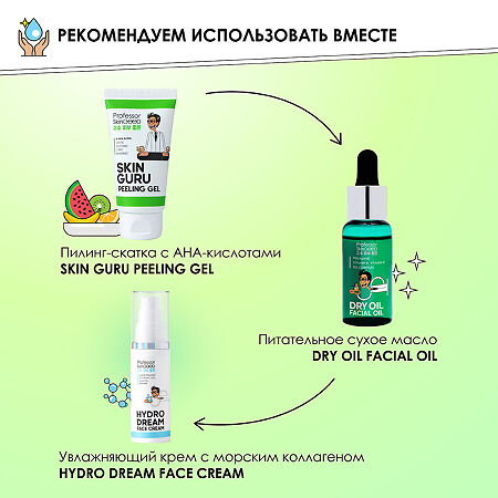 Professor SkinGOOD Пилинг-скатка для лица с AHA-кислотами Skin Guru Peeling Gel отшелушивание и обновление кожи,устранение токсинов и загрязнений 35 мл 1 шт