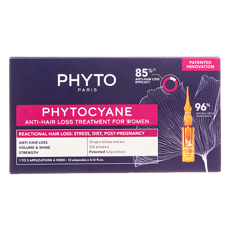 Изображение товара Phyto Phytocyane Сыворотка против выпадения волос для женщин ампулы 5 мл 12 шт