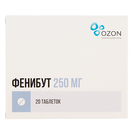 Изображение товара Фенибут таблетки 250 мг 20 шт Озон Фарм для нервной системы и профилактики морской болезни