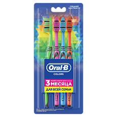 Купить Oral-B Зубная щетка Colors 40 средней жесткости 4 шт цена