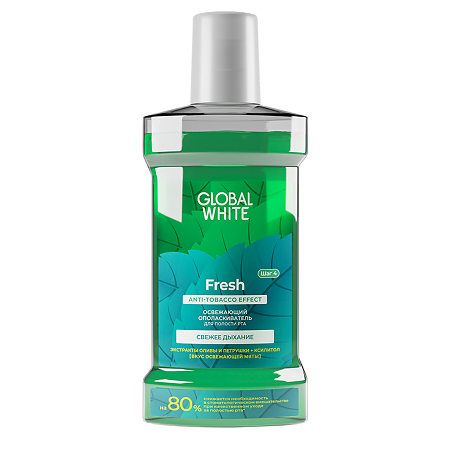 Global White Ополаскиватель для полости рта Fresh освежающий 300 мл 1 шт