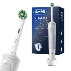 Купить Oral-B Электрическая зубная щетка Vitality PRO D103.413.3 CrossAction Protect X Clean White белая 1 шт цена