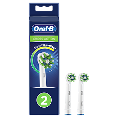 Купить Oral-B Насадка для электрической зубной щетки CrossAction CleanMaximiser EB50BRB белые 2 шт цена