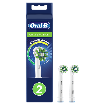 Oral-B Насадка для электрической зубной щетки CrossAction CleanMaximiser EB50BRB белые 2 шт