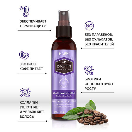 Hask Несмываемый спрей 5 в 1 с биотином Biotin 5 In 1 Leave-In 175 мл 1 шт