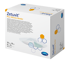 Купить Повязка Цетувит Плюс Силикон Бордер/Zetuvit Plus Silicone Border самоклеящаяся суперабсорбирующая стерильная 10 х 10 см 10 шт цена