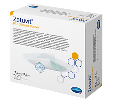 Изображение товара Повязка Цетувит Плюс Силикон Бордер/Zetuvit Plus Silicone Border самоклеящаяся повязка суперабсорбирующая стерильная 17,5 х 17,5 см 10 шт