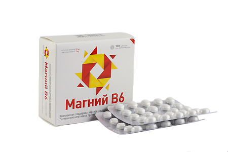 Изображение товара Магний В6 таблетки 0, 44 г 120 шт - биологическая добавка для нервной системы
