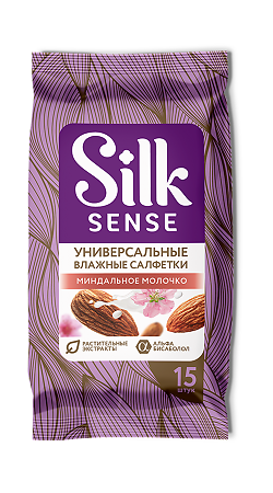 Ola! Silk Sense Влажные салфетки универсальные Миндальное молочко 15 шт