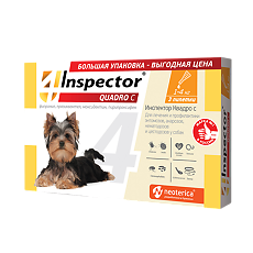 Купить Inspector Quadro С Капли на холку для собак 1-4 кг пипетка 3 шт цена