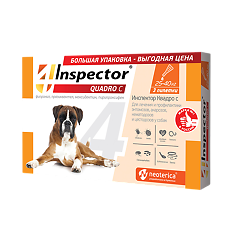 Купить Inspector Quadro C Капли на холку для собак 25-40 кг пипетка 3 шт цена