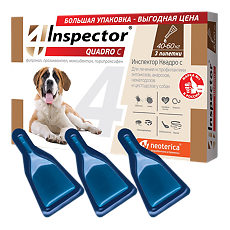 Изображение товара Inspector Quadro Капли на холку для собак 40-60 кг пипетка 3 шт
