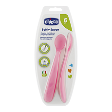 Купить Chicco Ложка мягкая силиконовая 6м+ розовая 2 шт цена