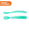 Chicco Ложка мягкая силиконовая 6м+ голубая 2 шт