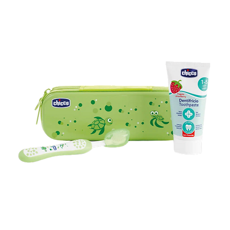 Chicco Набор детский для чистки зубов зеленый 1 шт