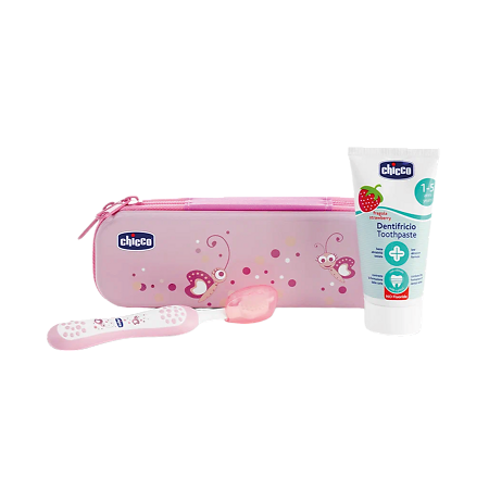 Chicco Набор детский для чистки зубов розовый 1 шт