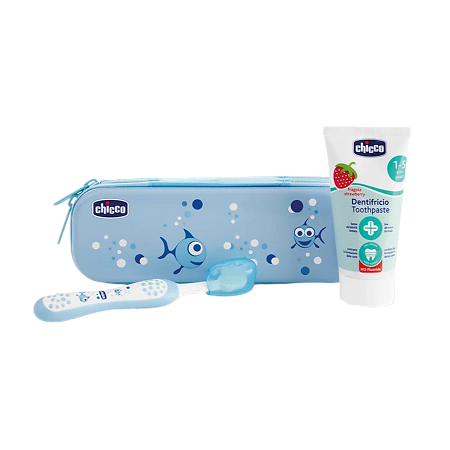 Chicco Набор детский для чистки зубов голубой 1 шт