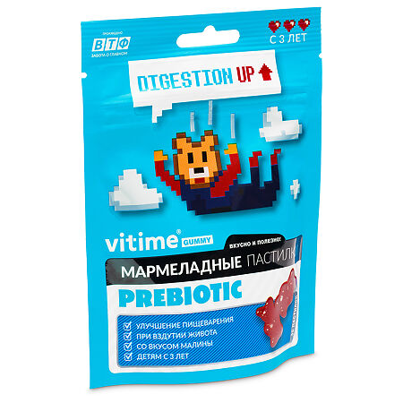 Vitime Мармеладные жевательные пастилки Пребиотик массой 2,5 г в zip-пакете 30 шт